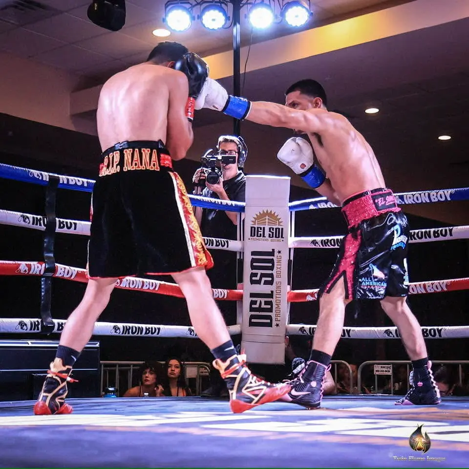 Miguel Ceballos working at close range during his last fight