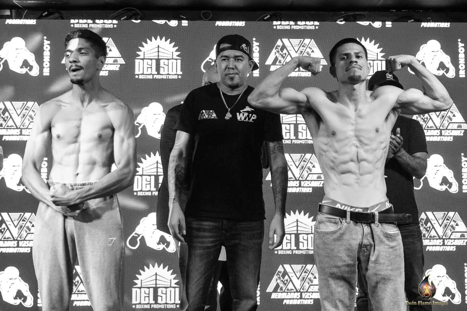 Miguel Ceballos at the official weigh-in