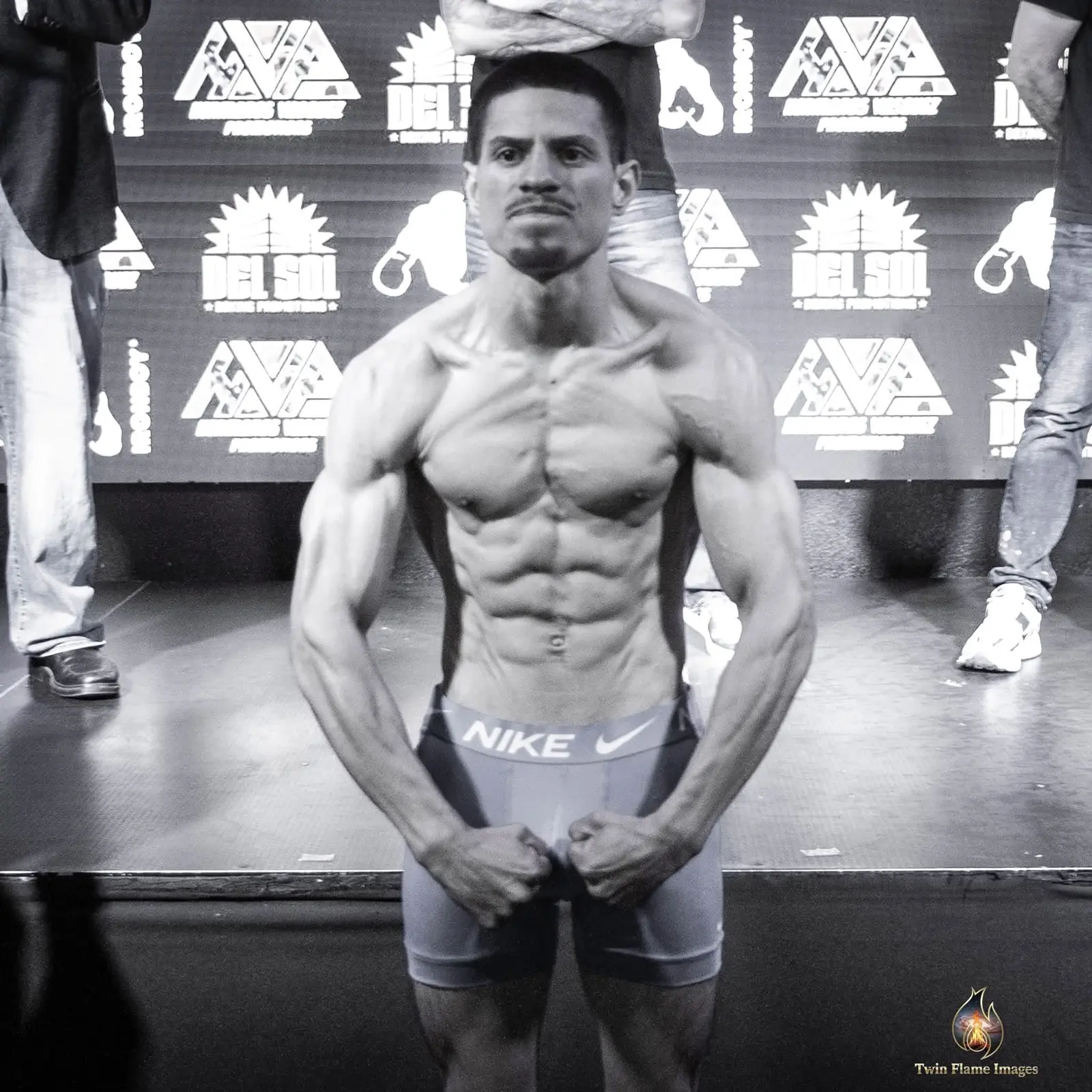 Miguel Ceballos posing at the weigh-in