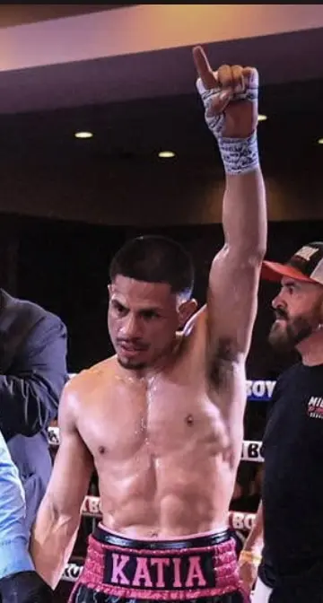 Miguel Ceballos celebrating after his last fight