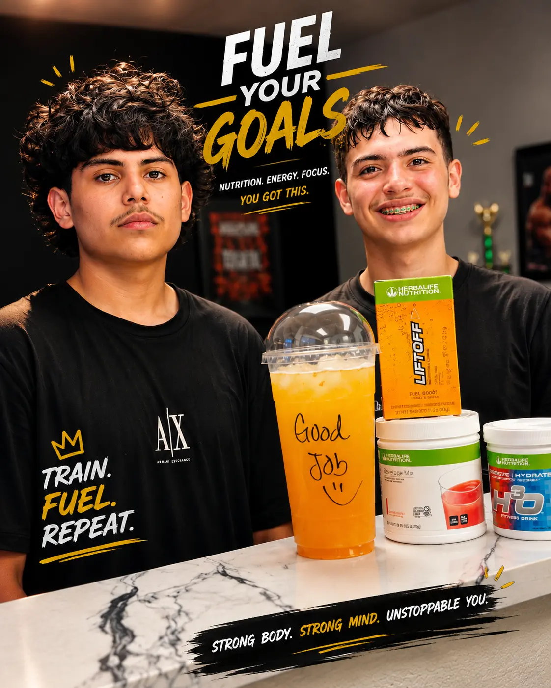Old School Nutrition Shop team serving drinks inside Old School Boxing in Phoenix